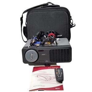 Acer PD525 DLP Projector VGA S-Video VGA W/ Case Remote Cables Manual TESTED